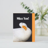 Miss. Cute White Duck Briefkaart (Staand voorkant)