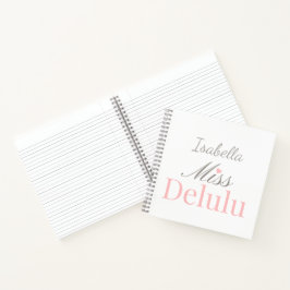 Miss Delulu, Grappig Roze Esthetisch Cadeau voor H Notitieboek