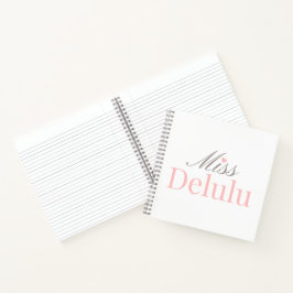 Miss Delulu, Grappig Roze Esthetisch Cadeau voor H Notitieboek