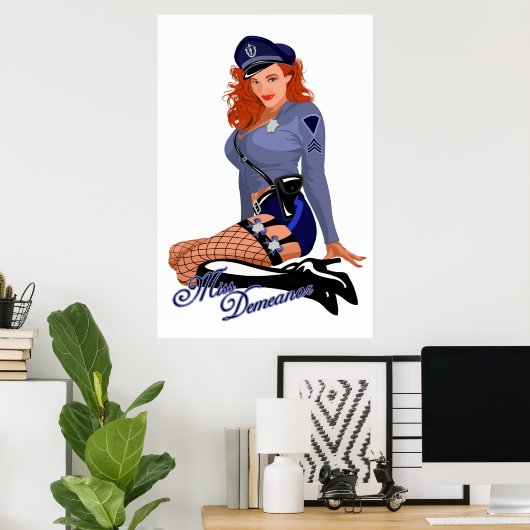 "Miss Demeanor" Pinup Poster (Thuiskantoor)