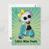Miss Dood op scooter Briefkaart (Voorkant / Achterkant)