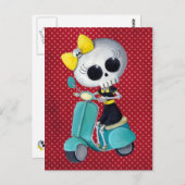 Miss Dood op scooter Briefkaart (Voorkant / Achterkant)