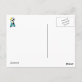 Miss Dood op scooter Briefkaart (Achterkant)