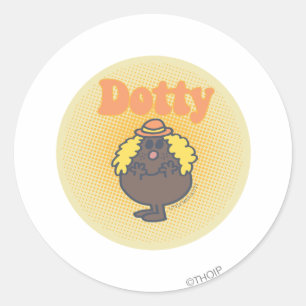 Miss Dotty   Spotlight Ronde Sticker