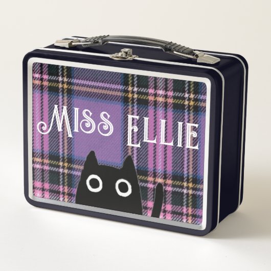 Miss Ellie en Cat Paars Pset/Black Lunchbox (Voorkant)