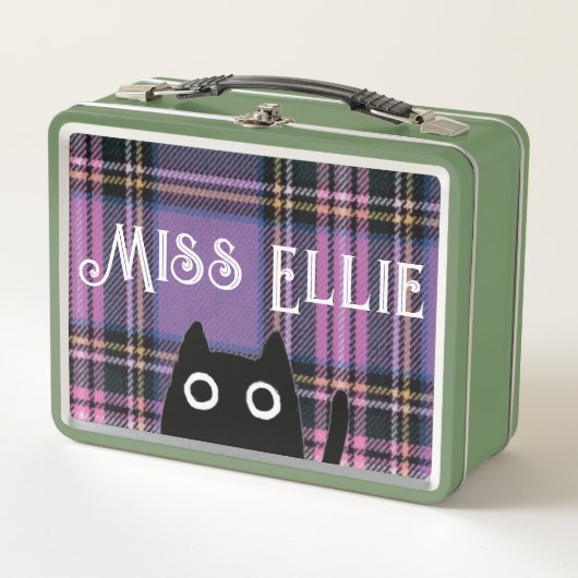 Miss Ellie en Cat Paars Pset/Green Lunchbox (Voorkant)