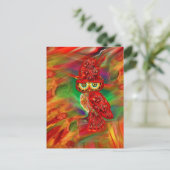 Miss Extravagance Herfst Mode Owl Briefkaart (Staand voorkant)