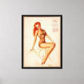 Miss Februari Varga Meisje 1946 Pin-up Kalender Canvas Afdruk (Voorkant)
