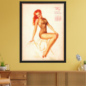 Miss Februari Varga Meisje 1946 Pin-up Kalender Canvas Afdruk (Insitu (Woonkamer))