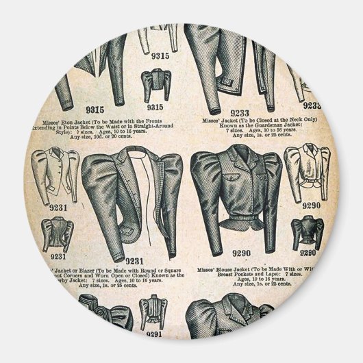 Miss' Fietsjassen -  1897 Advertentie Magneet (Voorkant)