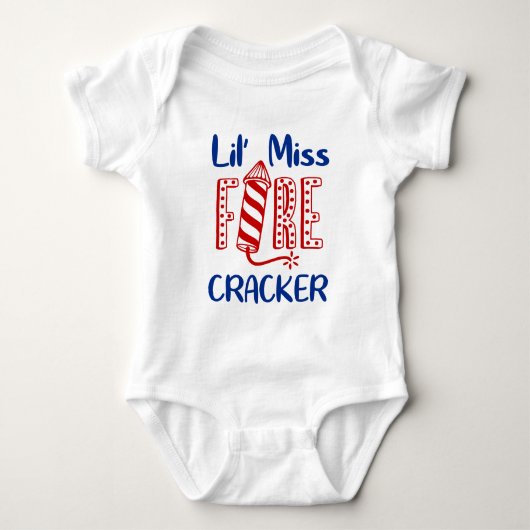 Miss Firecracker Typography Girl Romper (Voorkant)
