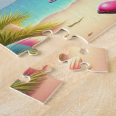 Miss Flamingo op het strand Legpuzzel (Zijkant)