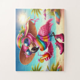 Miss Flamingo op het strand Legpuzzel