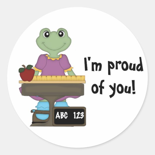 Miss Froggy/ik ben trots op je! Ronde Sticker (Voorkant)