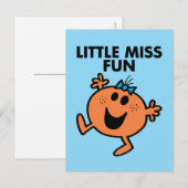 Miss Fun Waving Joyous Briefkaart (Voorkant / Achterkant)