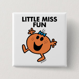 Miss Fun Waving Joyous Vierkante Button 5,1 Cm