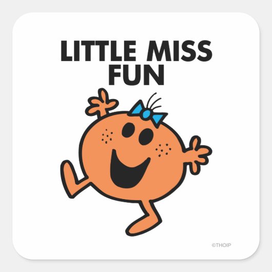 Miss Fun Waving Joyous Vierkante Sticker (Voorkant)