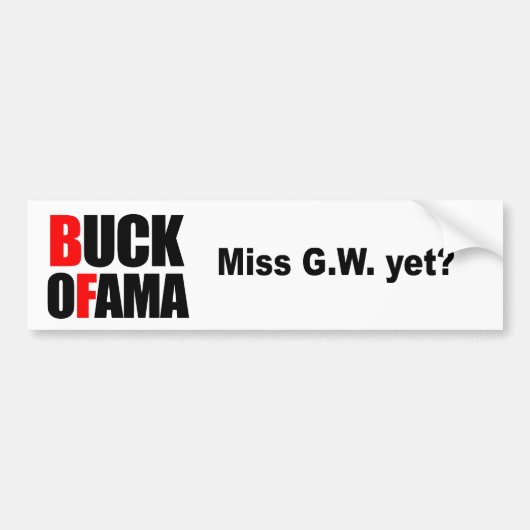 Miss G.W. nog niet Bumpersticker (Voorkant)