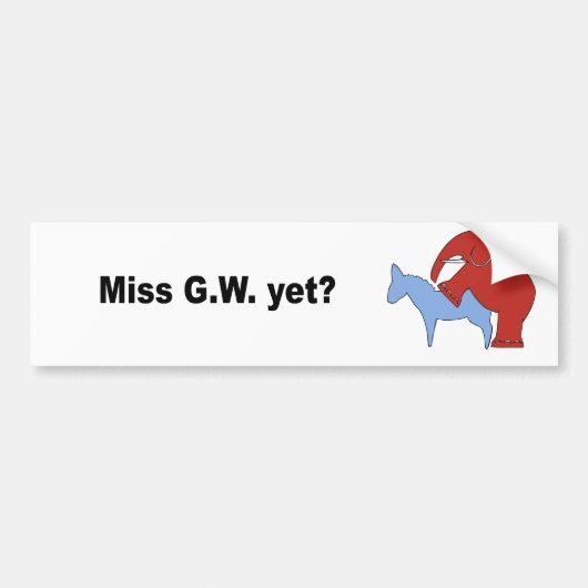 Miss G.W. nog niet Bumpersticker (Voorkant)