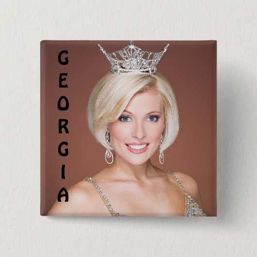 Miss Georgia Buttonnen Vierkante Button 5,1 Cm (Voorkant)