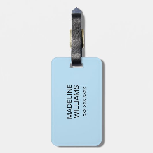 Miss Giggles | Zwarte briefing Bagagelabel (Achterkant verticaal)