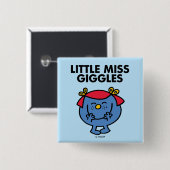 Miss Giggles | Zwarte briefing Vierkante Button 5,1 Cm (Voorkant /achterkant)