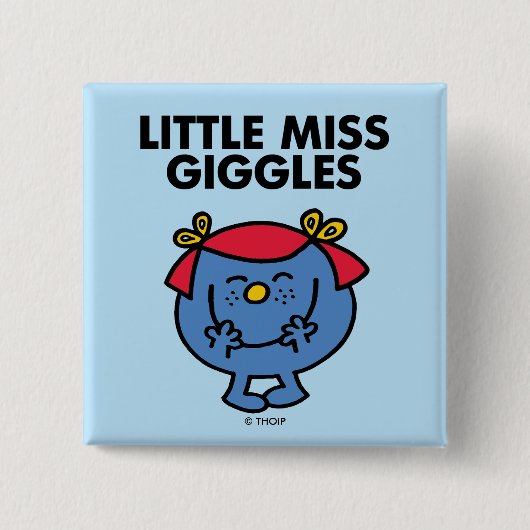 Miss Giggles | Zwarte briefing Vierkante Button 5,1 Cm (Voorkant)