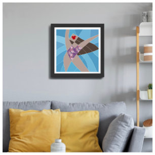 Miss Gigi Beach Babe Zwemkleding Model Glam Kunst Foto Afdruk