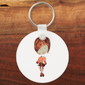 Miss Ginger Digital Art Girl Sleutelhanger (Voorkant)