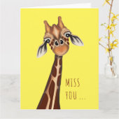 Miss. Giraffe Wenskaart Kaart (Gele Bloem)