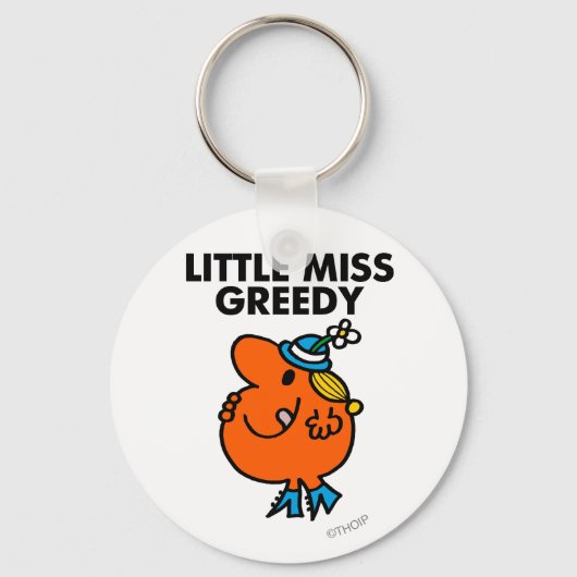 Miss Greedy likt aan haar lippen Sleutelhanger (Voorkant)