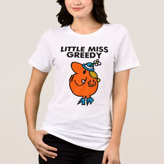 Miss Greedy likt aan haar lippen Tri-Blend Shirt (Voorkant)