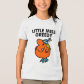 Miss Greedy likt aan haar lippen Tri-Blend Shirt (Voorkant)