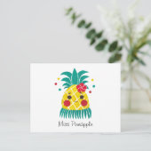 Miss Hawaiian Pineapple Briefkaart (Staand voorkant)