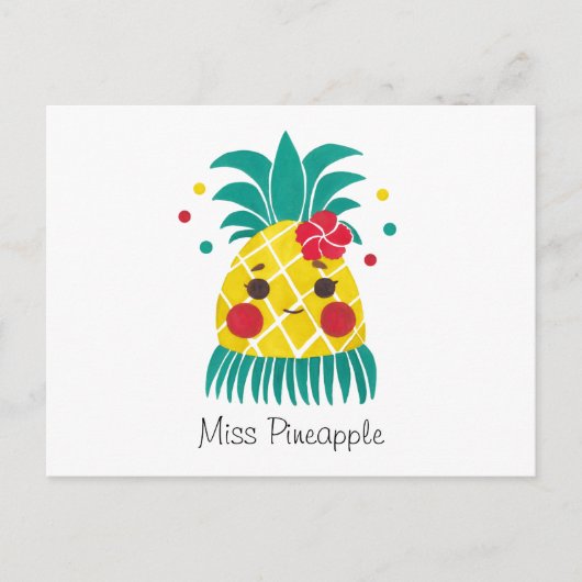 Miss Hawaiian Pineapple Briefkaart (Voorkant)