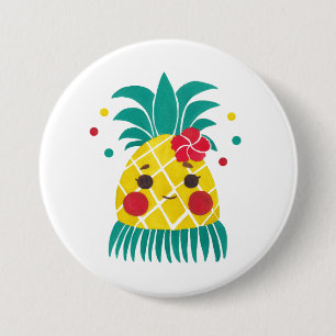 Miss Hawaiian Pineapple Ronde Button 7,6 Cm