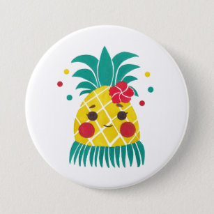 Miss Hawaiian Pineapple Ronde Button 7,6 Cm