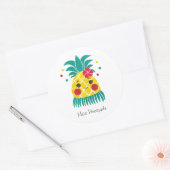 Miss Hawaiian Pineapple Ronde Sticker (Envelop)