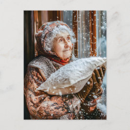 Miss Holle schudt sneeuw uit de lucht Briefkaart