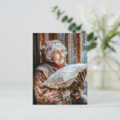 Miss Holle schudt sneeuw uit de lucht Briefkaart (Staand voorkant)