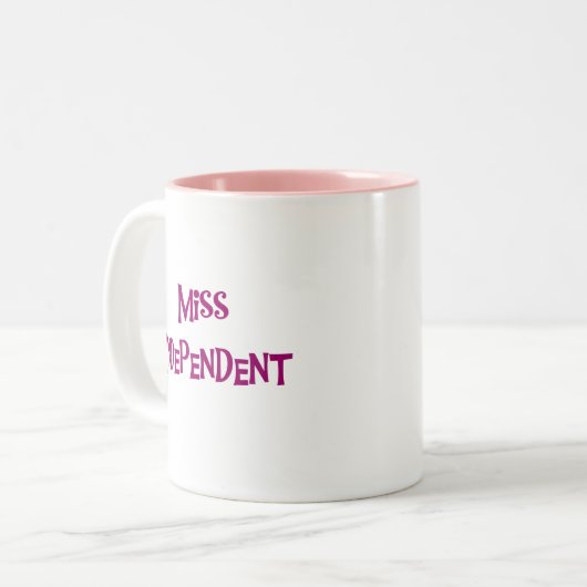 Miss Independent Tshirts en Gifts Tweekleurige Koffiemok (Voorkant links)