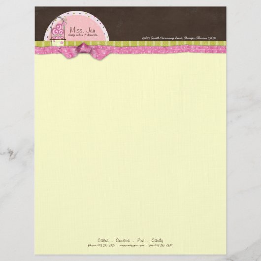 Miss. Jen Basket Letterhead Custom Briefhoofd (Voorkant)