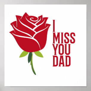 Miss Jij pappie ik hou van je vader met rode rozen Poster