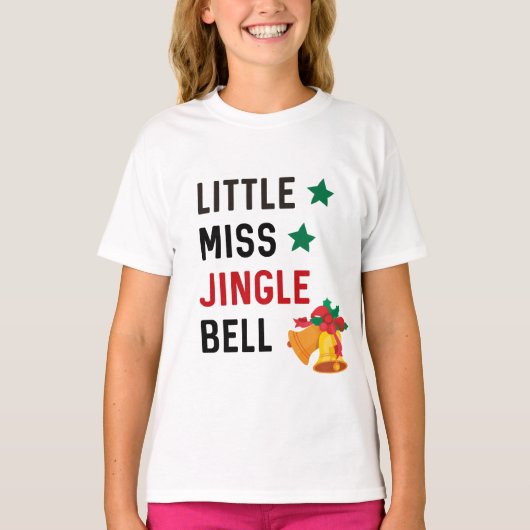 Miss Jingle Bell/Kerstmis Kinderen T-shirt (Voorkant)