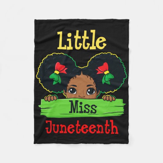 Miss Juneteenth Brown Skin Princess Cute Gi Fleece Deken (Voorkant)