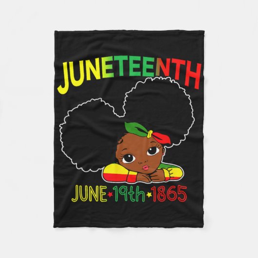 Miss Juneteenth Celebrate, 19 juni Bl. Fleece Deken (Voorkant)
