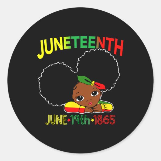 Miss Juneteenth Celebrate, 19 juni Bl. Ronde Sticker (Voorkant)