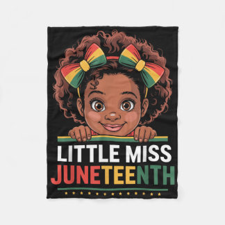 Miss Juneteenth Freedom Black American African Gir Fleece Deken
