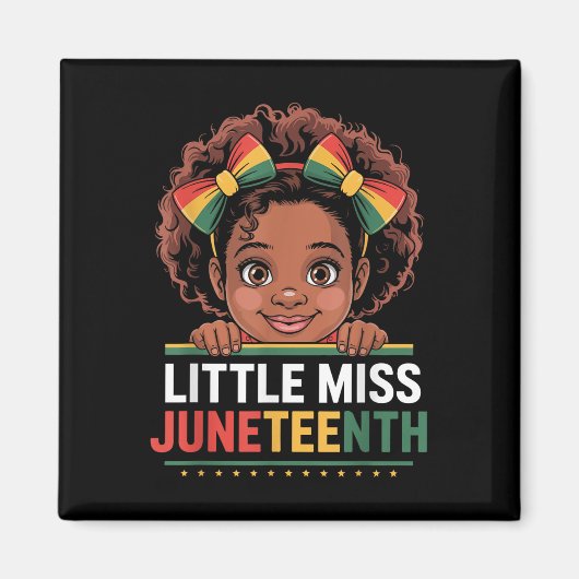Miss Juneteenth Freedom Black American African Gir Magneet (Voorkant)