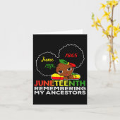 Miss Juneteenth Herinnering aan mijn voorouders Zw Kaart (Gele Bloem)